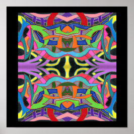 モダンはっきりした線カラフルスケッチ ポスター