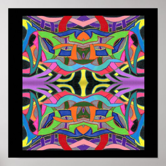 モダンはっきりした線カラフルスケッチ ポスター (正面)