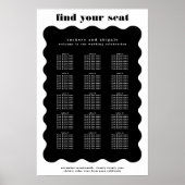 モダンはっきりした縁ど白黒結婚の ポスター (正面)