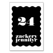 モダンはっきりした縁ど白黒結婚s テーブルナンバー (裏面)