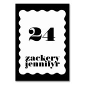 モダンはっきりした縁ど白黒結婚s テーブルナンバー (正面)