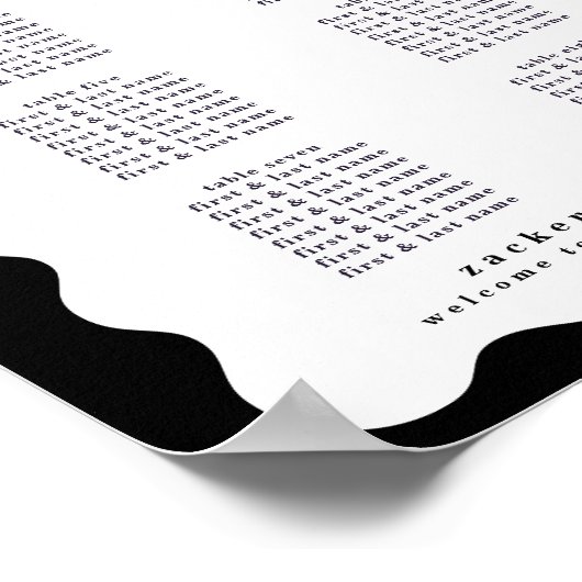 モダンはっきりした縁ど白黒結婚s ポスター (角)