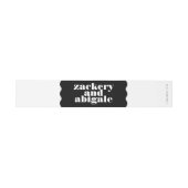 モダンはっきりした縁ど白黒結婚s 招待状ベリーバンド (フラット)