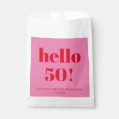 モダンはっきりした美的ピンクと赤50誕生日 フェイバーバッグ (正面)