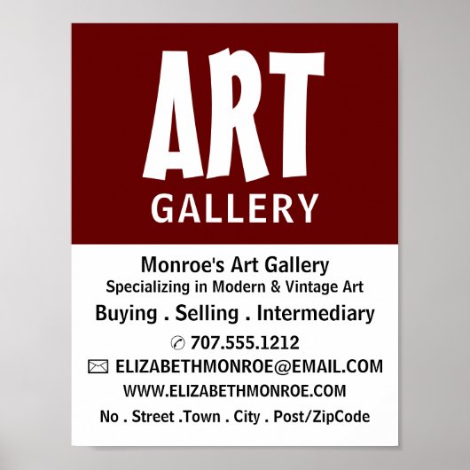モダンはっきりした美術商ギャラリー広告ズ ポスター (正面)