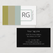 モダンはっきりした自然パーソナライズされたトーンモノグラムの 名刺 (正面/裏面)