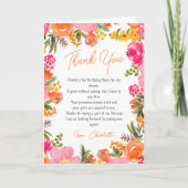 モダンはっきりした花ブライダルシャワー サンキューカード (正面)