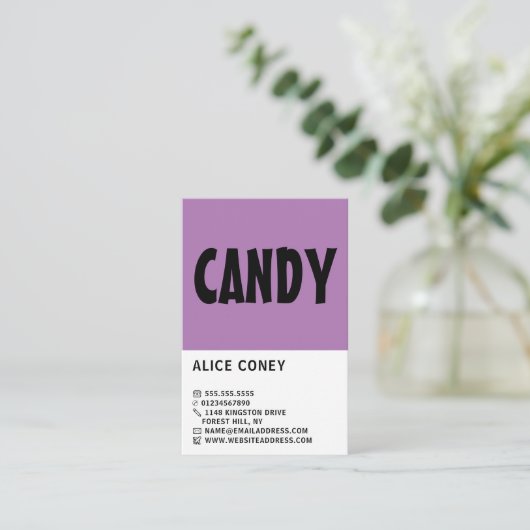 モダンはっきりした菓子 名刺 (スタンド正面)