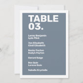 モダンはっきりした表ミニマル座席表 招待状 (正面)