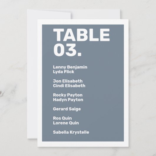 モダンはっきりした表ミニマル座席表 招待状 (裏面)