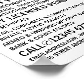 モダンはっきりした警備員広告の ポスター (角)