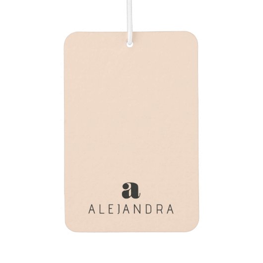 モダンはっきりした赤面ピンクモノグラム名 カーエアーフレッシュナー (正面)