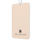 モダンはっきりした赤面ピンクモノグラム名 カーエアーフレッシュナー (左)