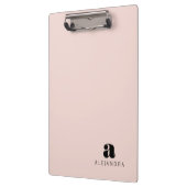 モダンはっきりした赤面ピンクモノグラム名 クリップボード (左)