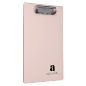 モダンはっきりした赤面ピンクモノグラム名 クリップボード (右)