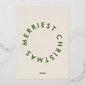 モダンはっきりした金ゴールドのChristmasScriptのエレガント写真 箔シーズンカード (裏面)