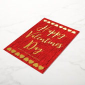 モダンはっきりした金ゴールドハッピーバレンタインデー 箔シーズンカード (回転した状態)