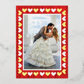 モダンはっきりした金ゴールドハッピーバレンタインデー 箔シーズンカード (裏面)