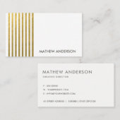 モダンはっきりした金ゴールドフェイク線パターン 名刺 (正面/裏面)