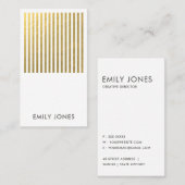 モダンはっきりした金ゴールドフェイク線パターン 名刺 (正面/裏面)