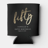 モダンはっきりした金ゴールド型50誕生日 缶クーラー (正面)