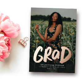 モダンはっきりした金ゴールド1号卒業 箔招待状