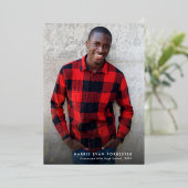 モダンはっきりした金ゴールド1枚卒業 箔招待状 (立ち正面)