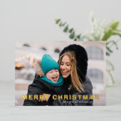 モダンはっきりした金ゴールド 箔シーズンカード (立ち正面)