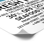 モダンはっきりした魚市場 ポスター (角)