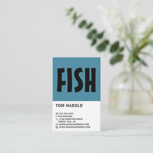 モダンはっきりした魚市場 名刺 (スタンド正面)