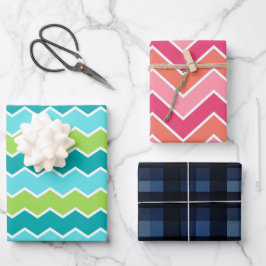モダンはっきりした鮮やかジグザグクラシックロン ラッピングペーパーシート