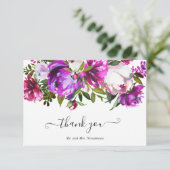 モダンはっきりした鮮やかフローラ結婚ズ サンキューカード (スタンド正面)