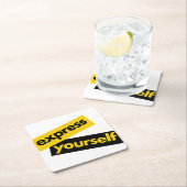 モダンはっきりした鮮やか自分の図表現 スクエアペーパーコースター (インサイチュ)