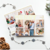 モダンはっきりした8写真年のレビューメリー金ゴールド 箔シーズンカード