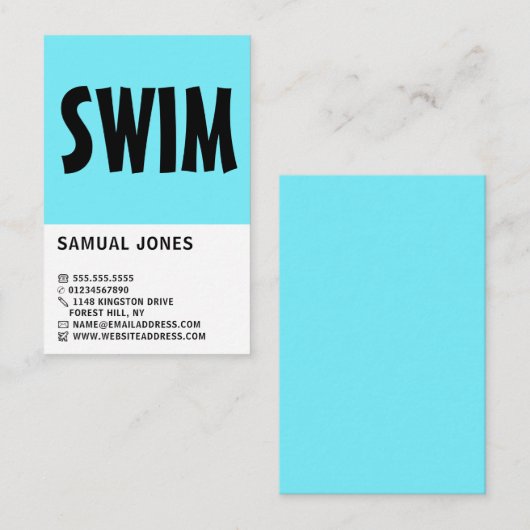 モダンはっきりした、スイミングコーチとライフガード 名刺 (正面/裏面)