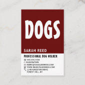 モダンはっきりした、ドッグウォーカー 名刺 (正面)