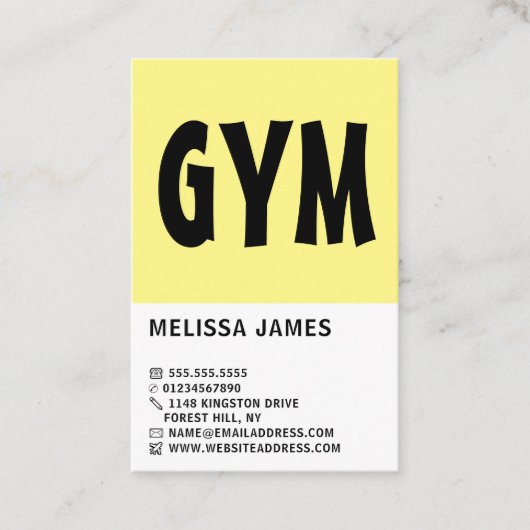 モダンはっきりした,パーソナルトレーナー,ジムインストラクター 名刺 (正面)