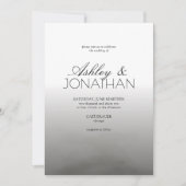 モダンはっきりした&ミニマリスト結婚ブラック 招待状 (正面)