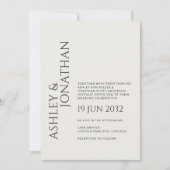 モダンはっきりした&ミニマ結婚リスト 招待状 (正面)