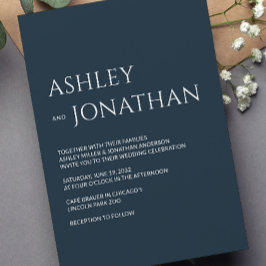 モダンはっきりした&ミニマ結婚リスト 招待状