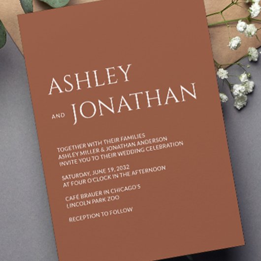 モダンはっきりした&ミニマ結婚リスト 招待状