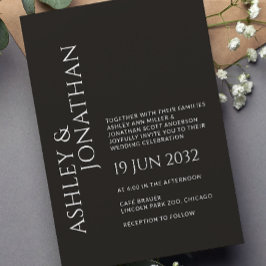 モダンはっきりした&ミニマ結婚リスト 招待状