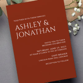 モダンはっきりした&ミニマ結婚リスト 招待状