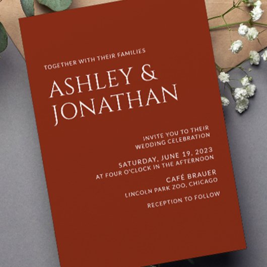 モダンはっきりした&ミニマ結婚リスト 招待状