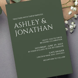 モダンはっきりした&ミニマ結婚リスト 招待状