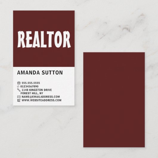 モダンはっきりした,不動産仲介業者,不動産業者 名刺 (正面/裏面)