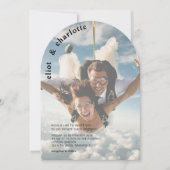 モダンはっきりした，写真，結婚s, Arch 招待状 (正面)