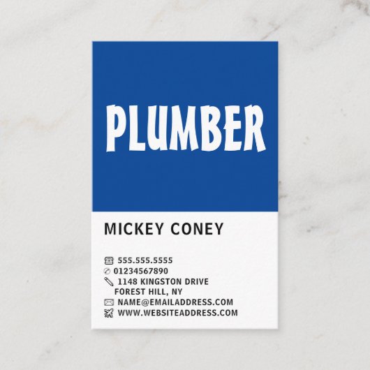 モダンはっきりした，配管設備 名刺 (正面)