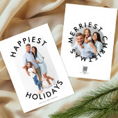 モダンはっきりしたChristmasエレガント Script Two Photo シーズンカード