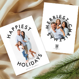 モダンはっきりしたChristmasエレガント Script Two Photo シーズンカード